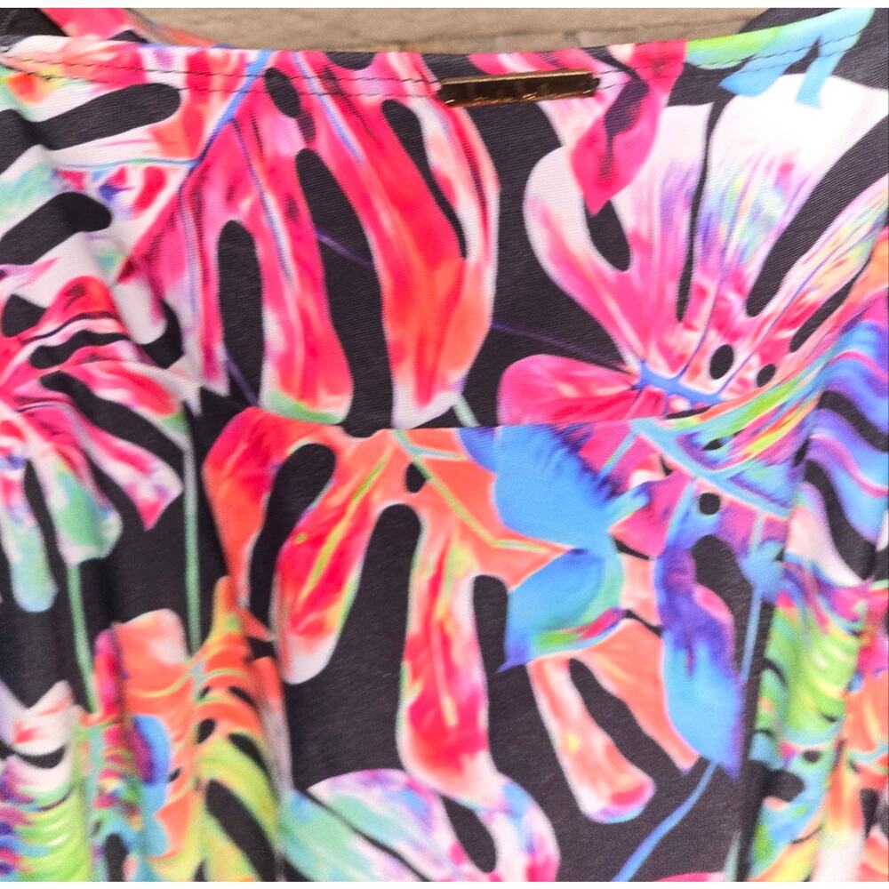 Nicole Miller Floral Print Women's Flyaway Tropical Print Swimsuit Plus Size 3X‎ - Picture 7 of 11